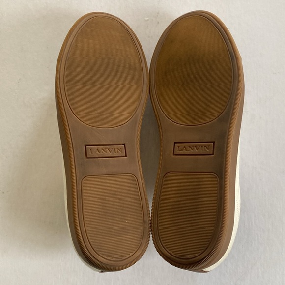 LANVIN Men’s Cream/Brown Lace Up Sneakers Size 11 - Picture 5 of 9